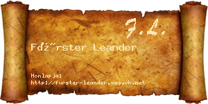 Fürster Leander névjegykártya